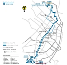 Mapa  de la ruta ZP 850 tras suspensión del servicio urbano P51