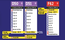 Ajustes ruta zonal D50, D51,F62