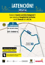 Ruta 3, servicio urbano Hospital Corferias