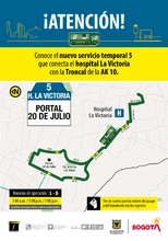 Ruta 5, servicio urbano Hospital La Victoria