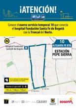 Ruta 10, servicio urbano Hospital Santa Fe Bogotá