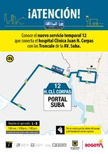 Ruta 12, servicio urbano Clínica Corpas