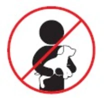Se prohíbe llevar cualquier tipo de mascota en los brazos