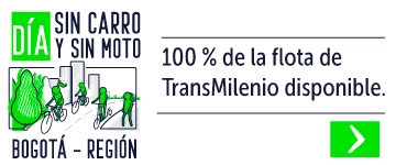 100% flota TransMilenio en el día sin Carro y sin Moto
