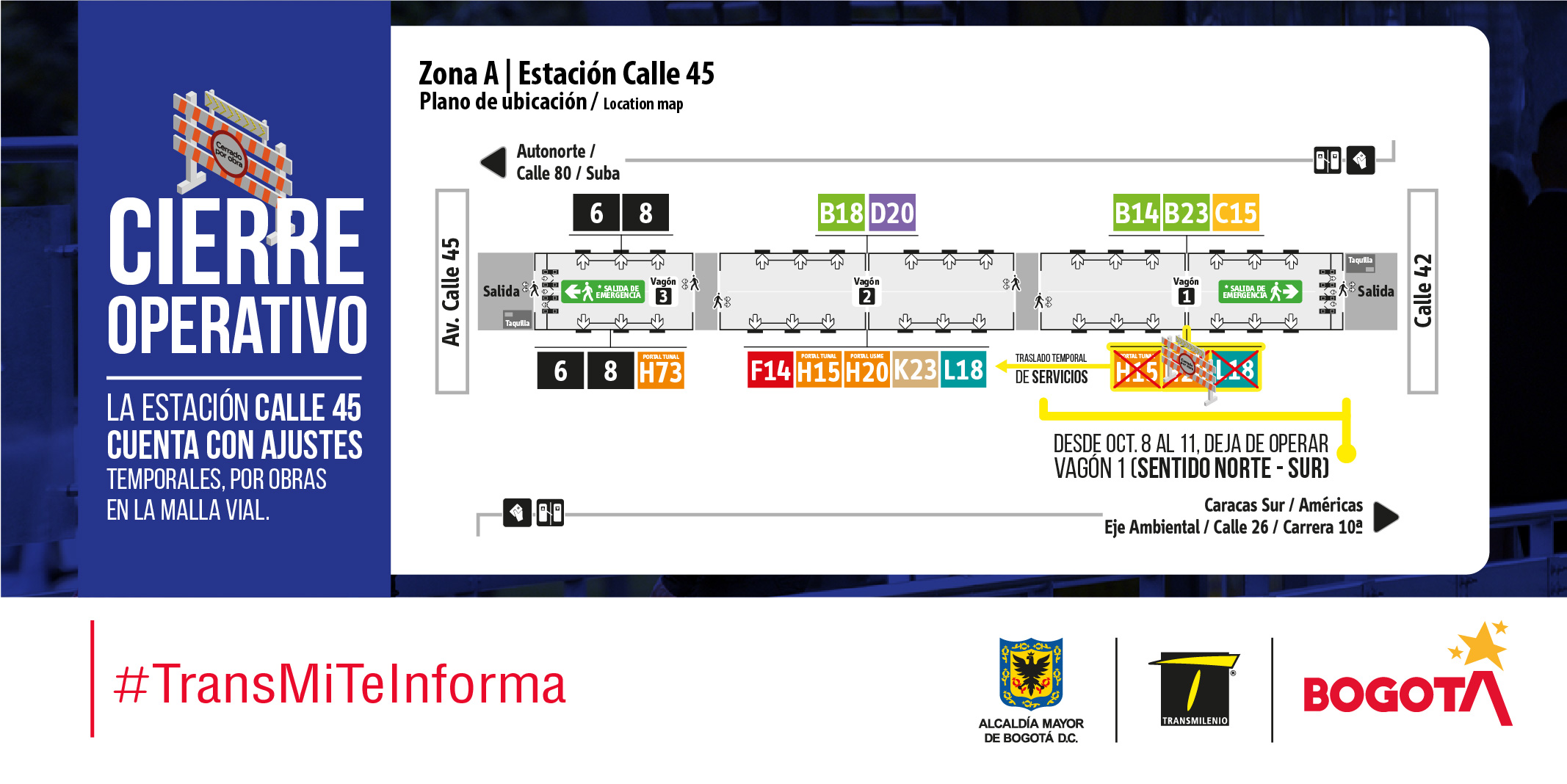 Plano de estación Calle 45