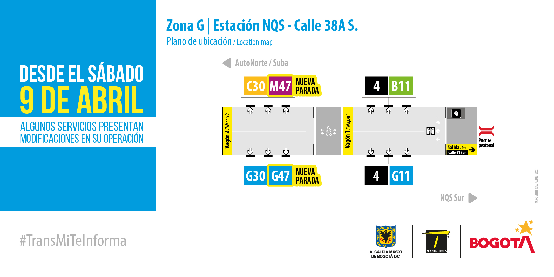 Plano de estación NQS Calle 38A Sur