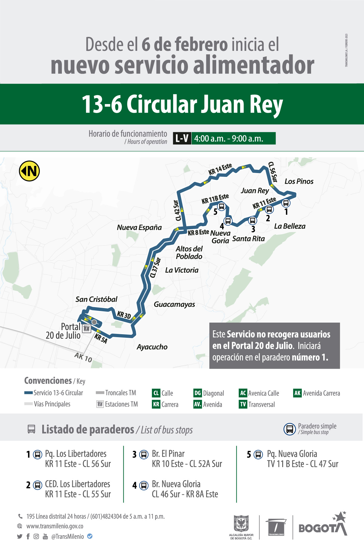 Nueva ruta alimentadora Circular Juan Rey