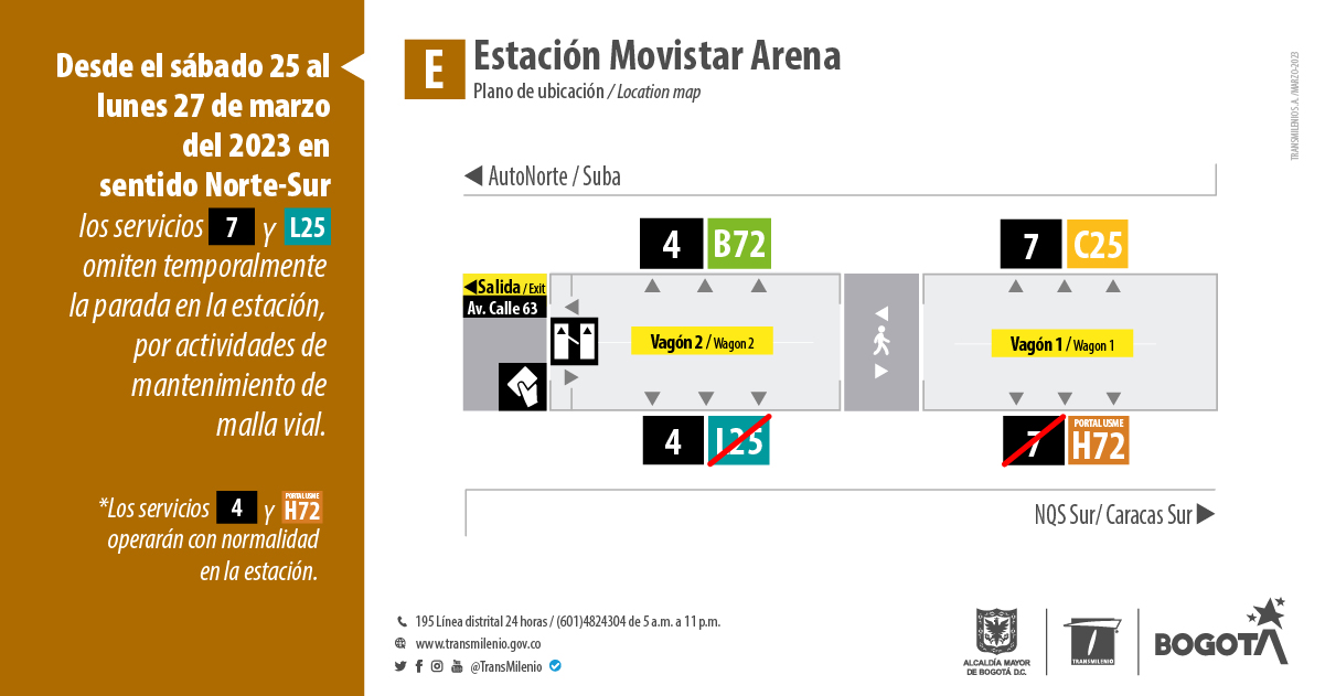 Estación Movistar Arena tendrá cambios operacionales