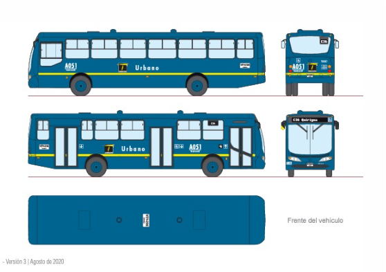Bus zonal o urbano ilustrado
