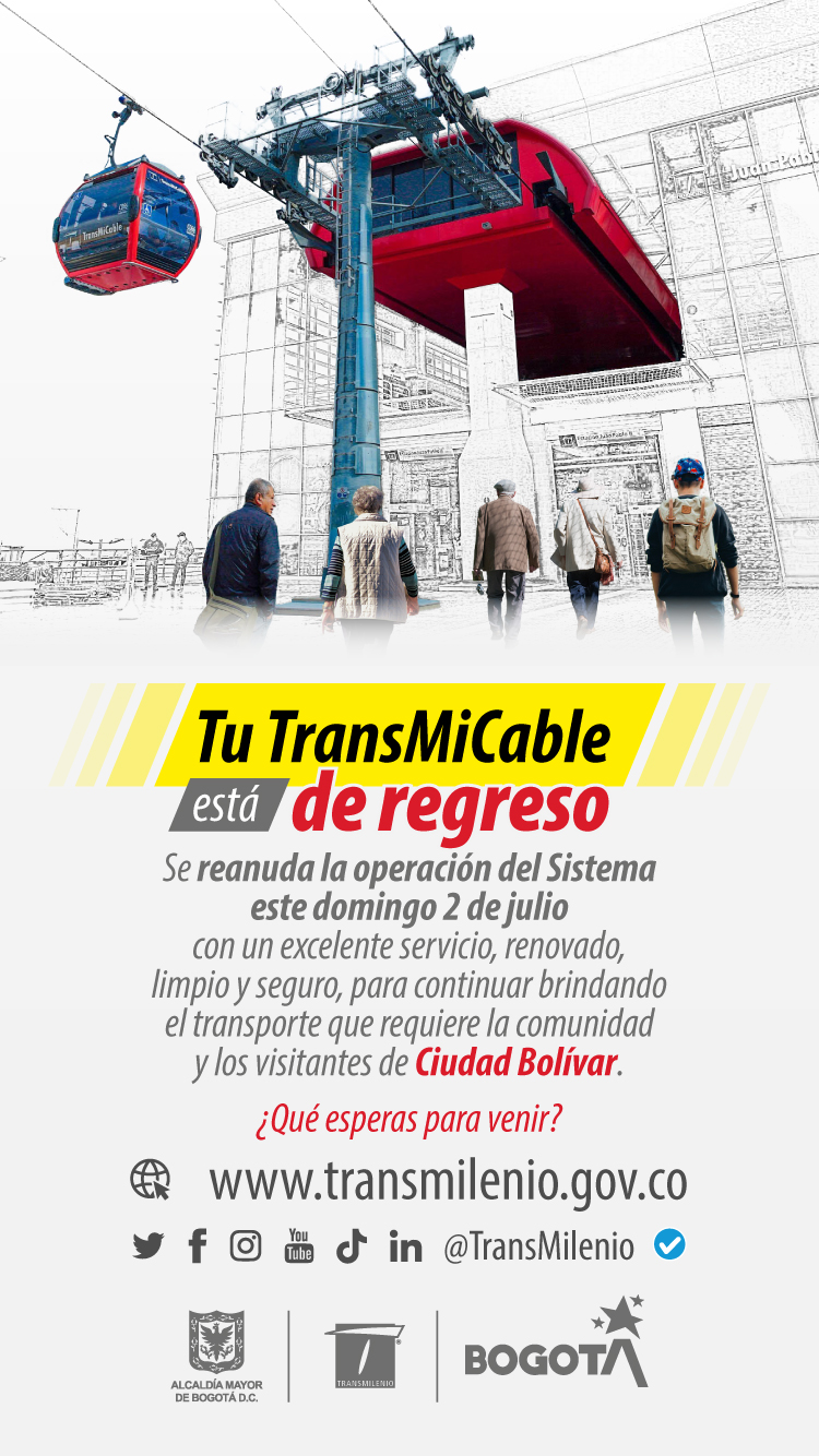 Afiche de anuncio de apertura de TransMiCable