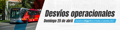 Desvíos operacionales el domingo 25 de abril por la Vuelta a Colombia