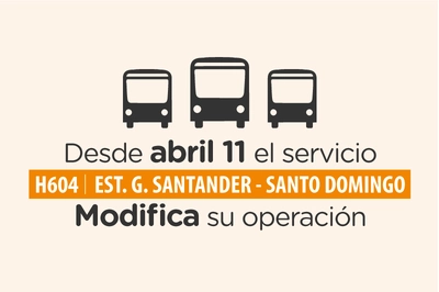 H604 Estación General Santander-Santo Domingo presenta novedad en su recorrido