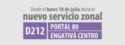 Nueva ruta zonal D212 Portal 80-Engativá Centro