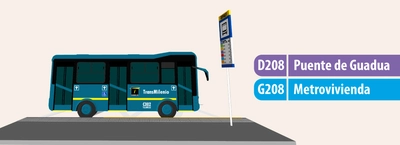 Servicio D208 Puente de Guadua - G208 Metrovivienda modifica su horario