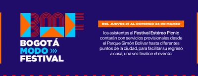 TransMilenio ofrece alternativas para los asistentes al Festival Estéreo Picnic