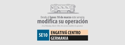 Servicio SE10 modifica su recorrido en Engativá