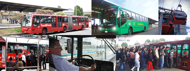 Fotos de Bus de TransMilenio  y usuarios utilizándolo