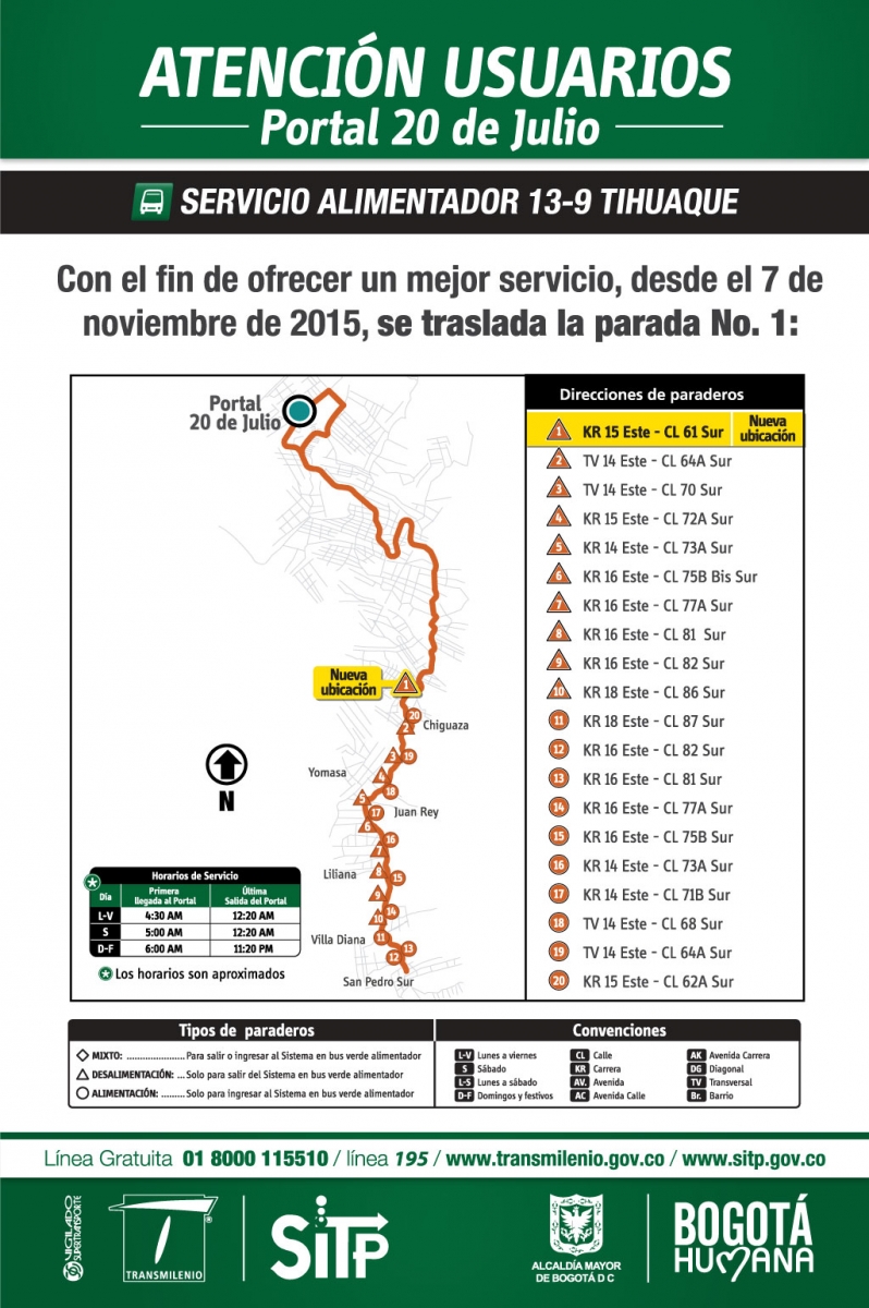 Ajustes operacionales ruta alimentadora 13-9 Tihuaque
