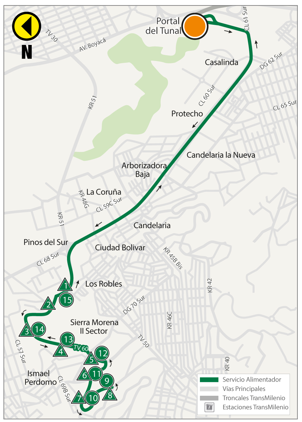 Mapa ruta alimentadora 6-3 Casalinda