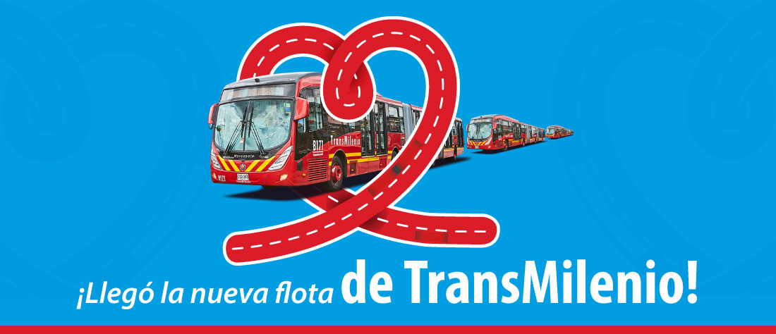 Fila de buses de TransMilenio
