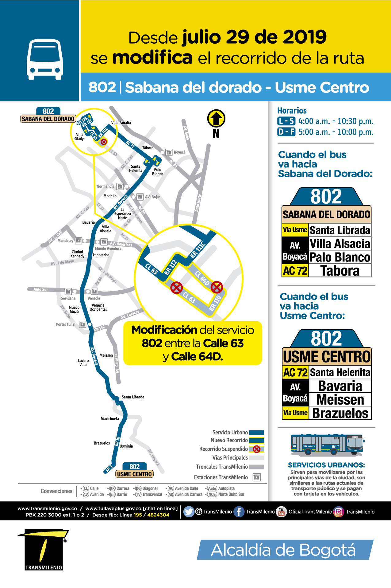 Mapa de la ruta 802 con novedades