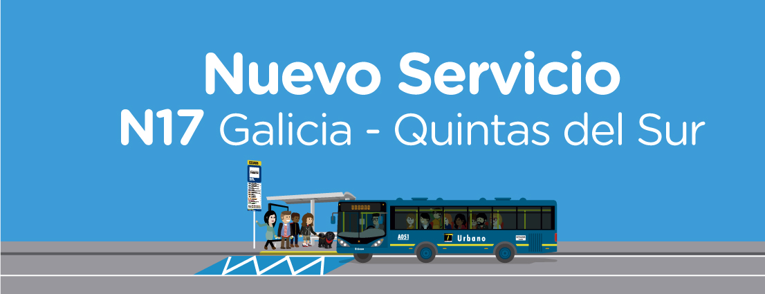Entra en operación el servicio N17 Galicia Quintas Del Sur