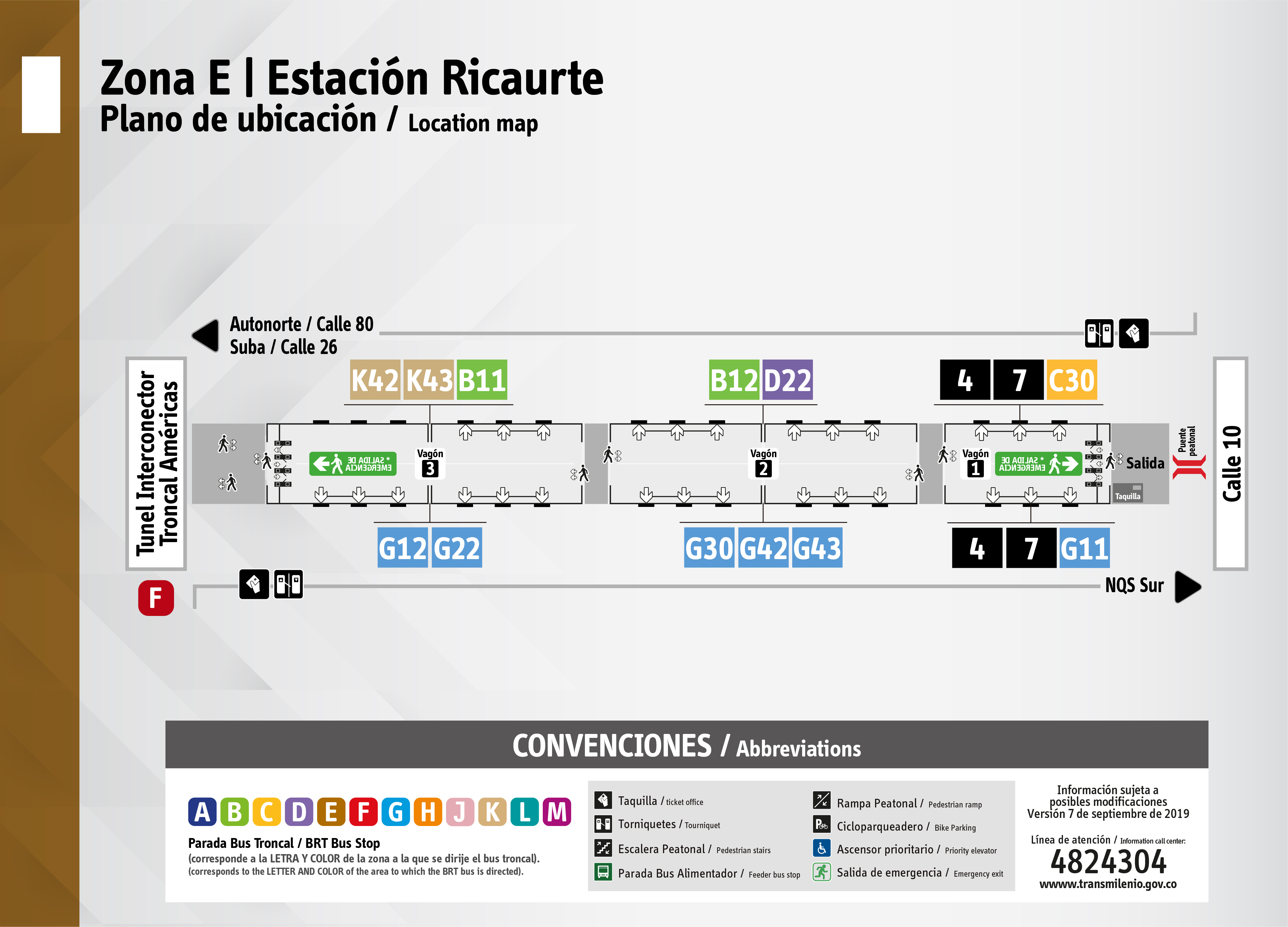 Plano de estación Ricaurte