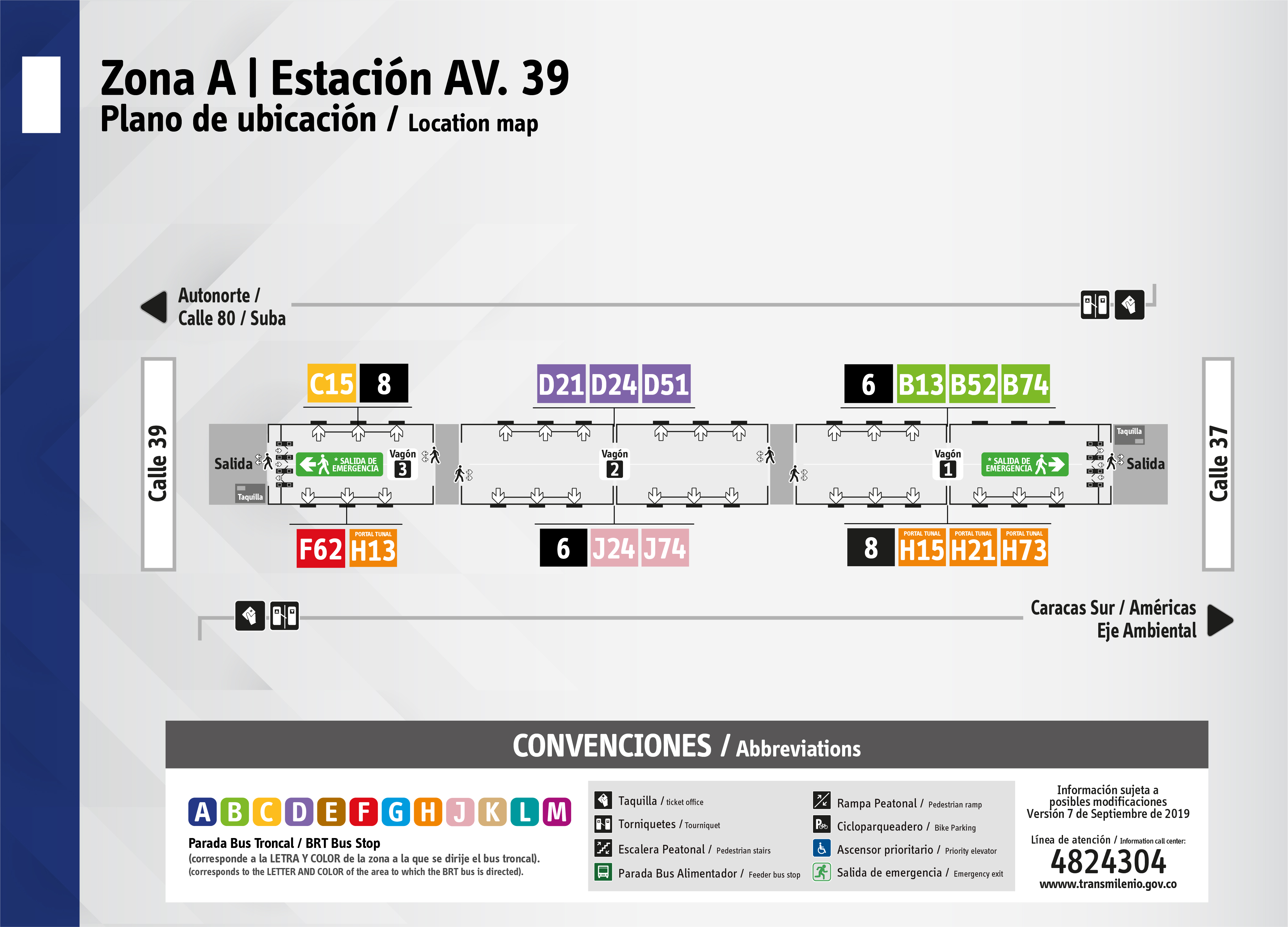 Plano de estación  Av. Calle 39