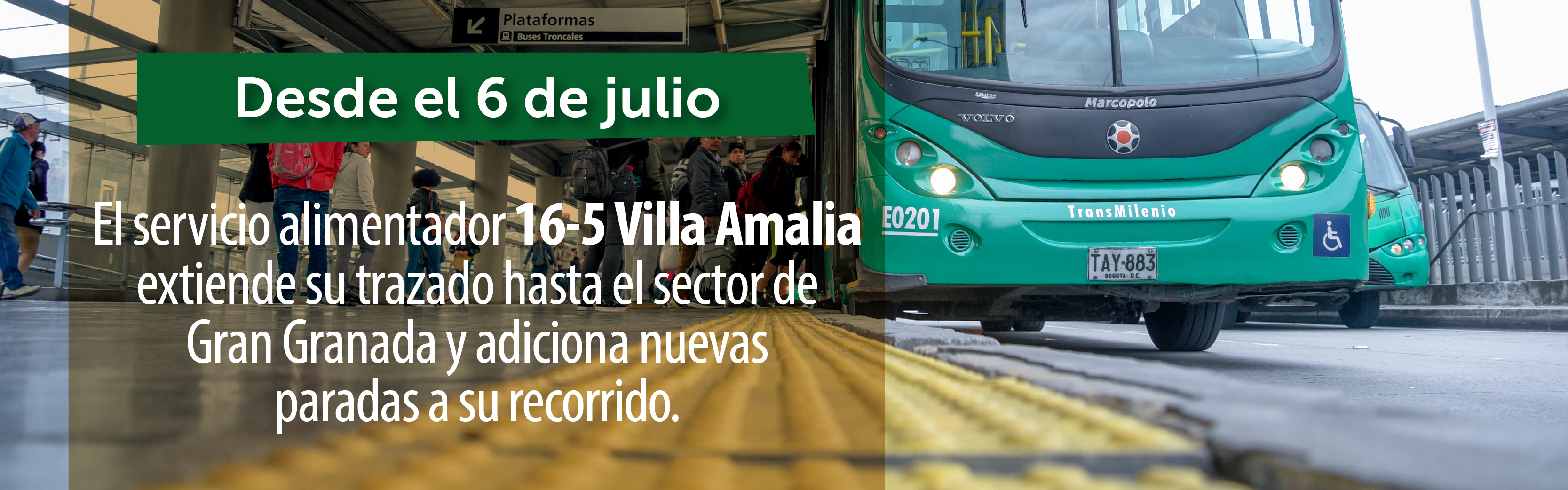 Servicio alimentador 16-5 Villa Amalia adiciona nuevas paradas a su recorrido