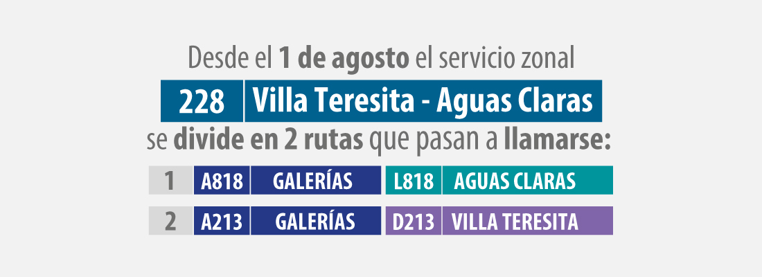 Dos nuevas rutas harán el recorrido de la ruta 228 Villa Teresita-Aguas Claras