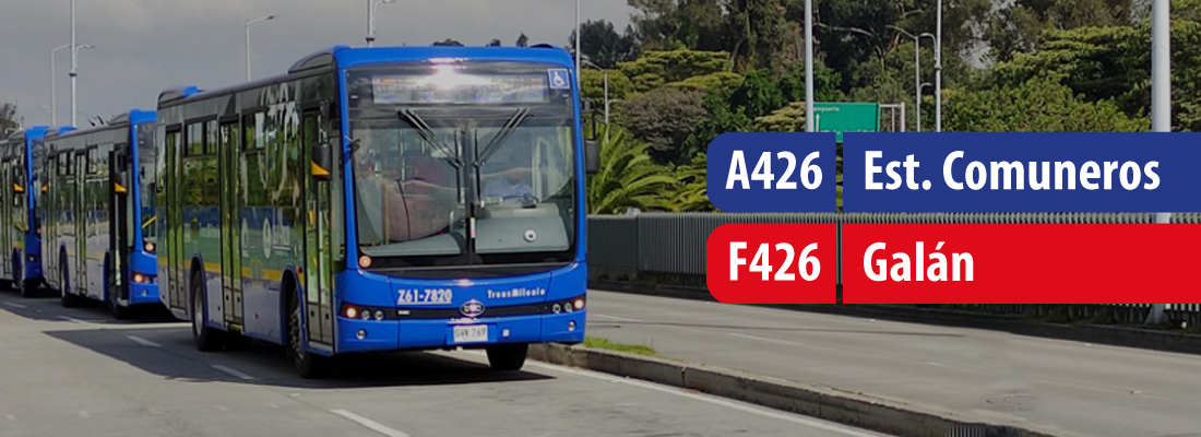 Nuevo servicio zonal A426 Estación Comuneros - F426 Galán
