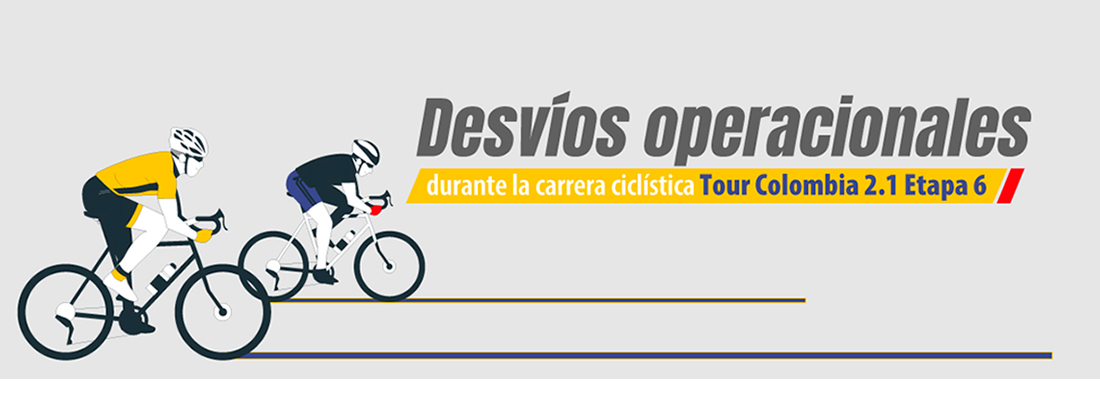 Desvíos de servicios duales durante la carrera Tour Colombia 2.1